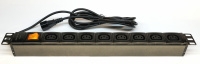 панель 19" c 8 розетками IEC320 C13 и шнуром питания 1,8м с вилкой IEC 320 C14, черная