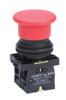Кнопка управления "Грибок" Φ40мм（2）с самовозвратом  NP2-EC42 без подсветки красная 1НЗ (CHINT)